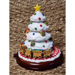 Roman Inc Snow White Christmas Tree With Musical Animated Train Holiday Village